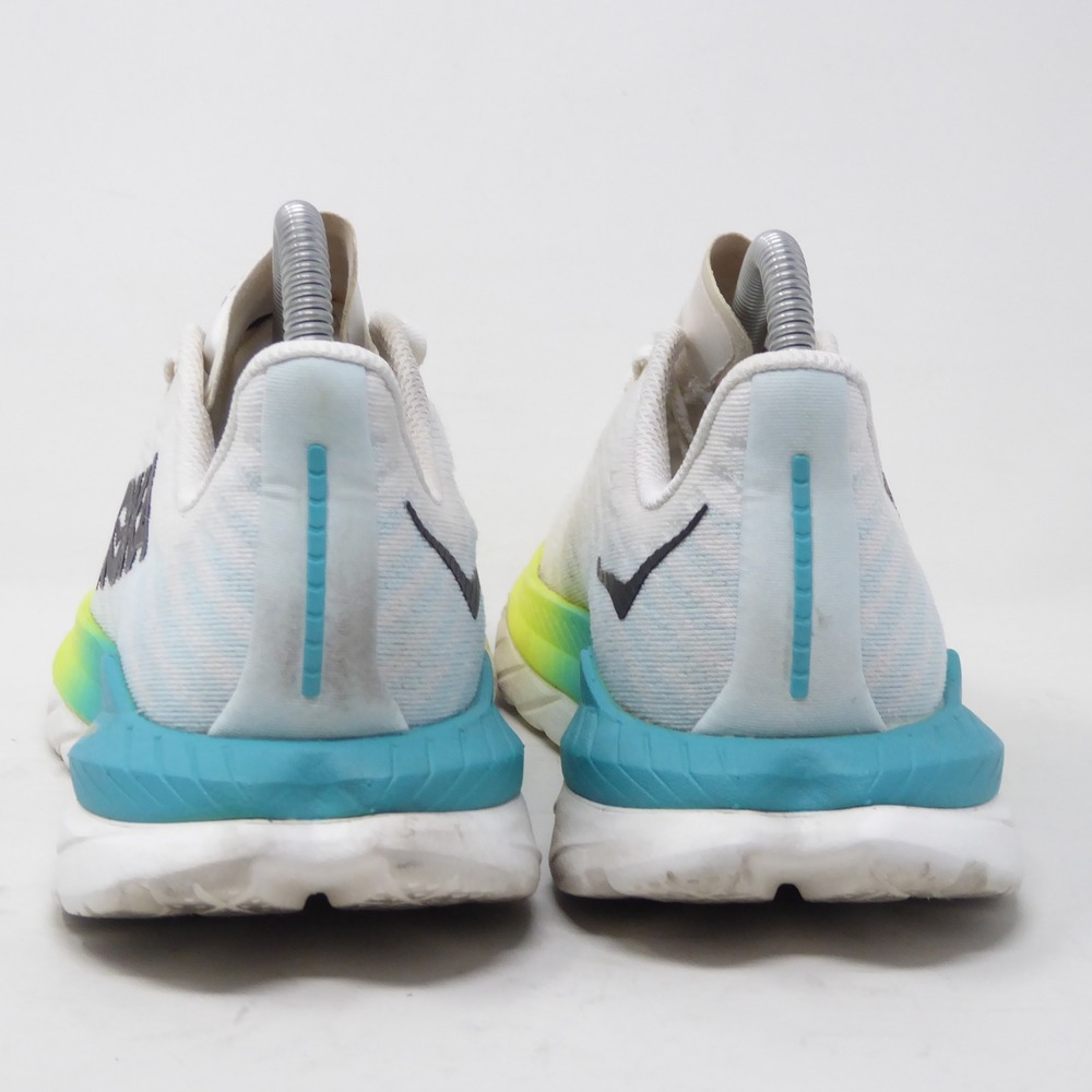HOKA Mach 5 Women's White Running Shoe with Blue & Lime Accent - Picture 6 of 10